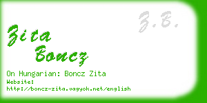 zita boncz business card